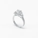 Square Trio Wrap Halo Natural Diamond Ring (Setting Only)