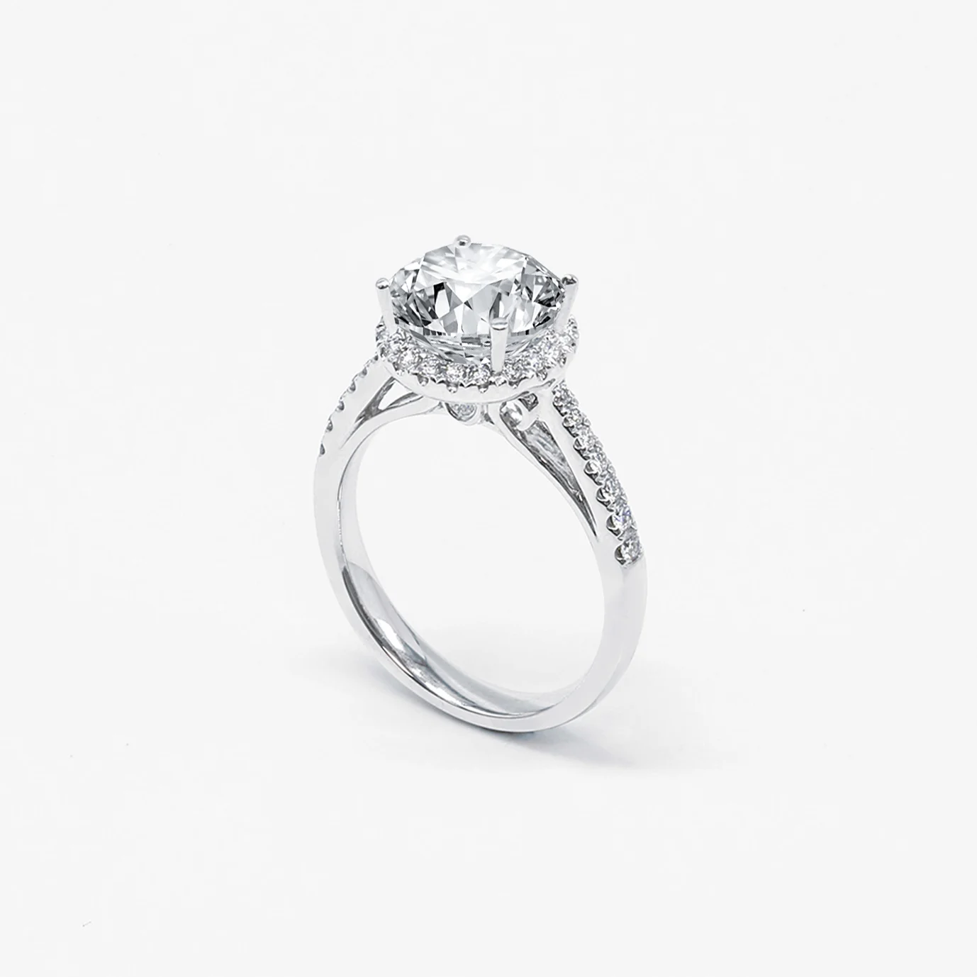 Vintage Pavé Halo Diamond Ring (Setting Only)