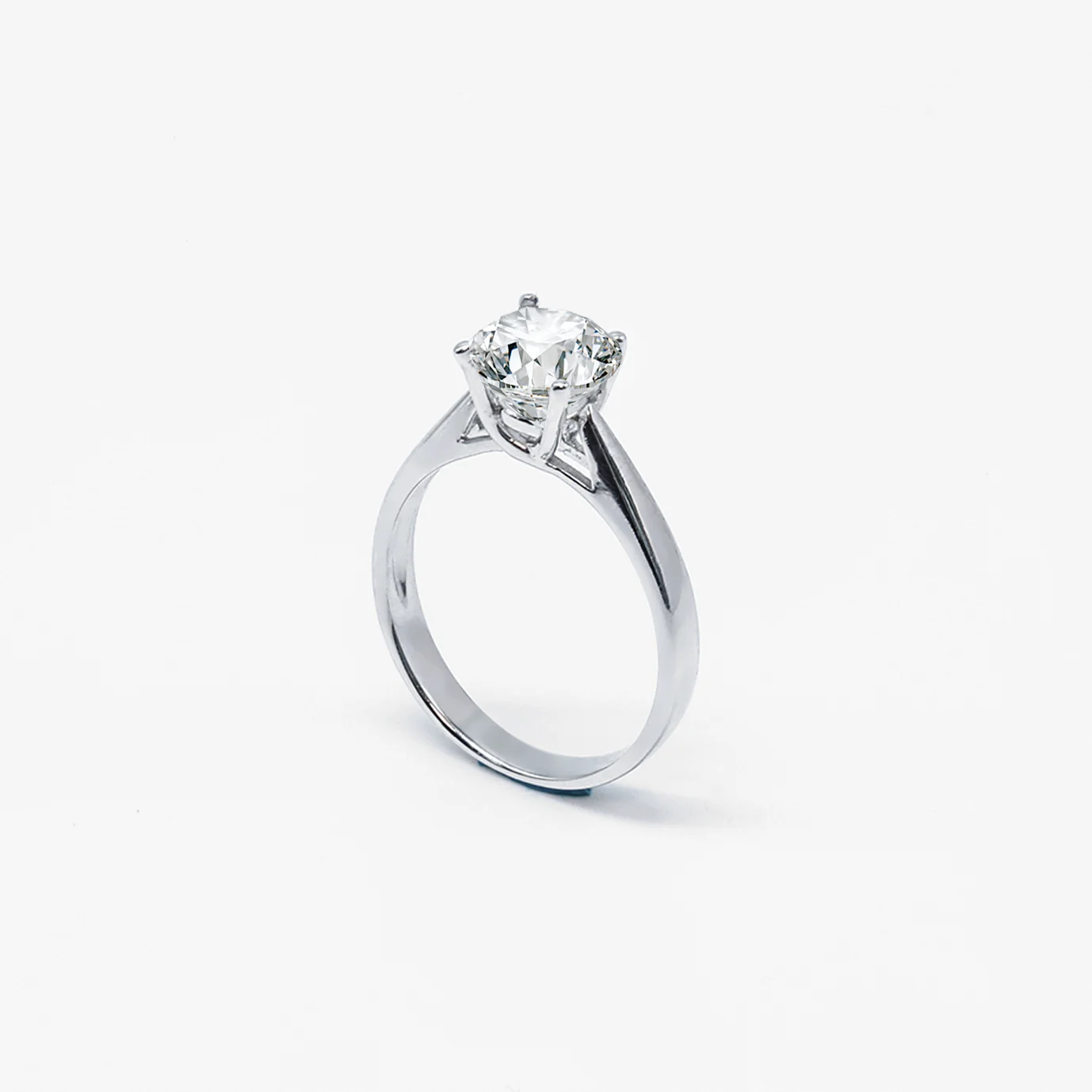 Raised Tapered Criss Cross 4 Prong Diamond Ring (Setting Only)