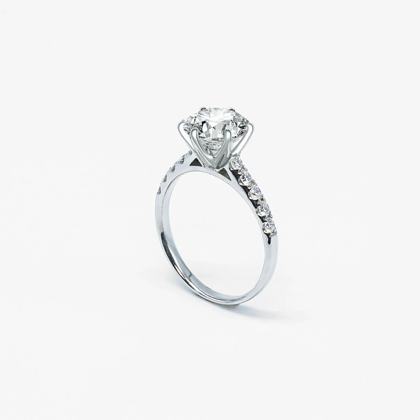 6 Prong Love Pavé Natural Diamond Ring (Setting Only)