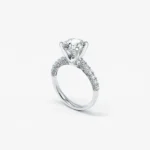 4 Prong Blush Pavé Natural Diamond Ring (Setting Only)