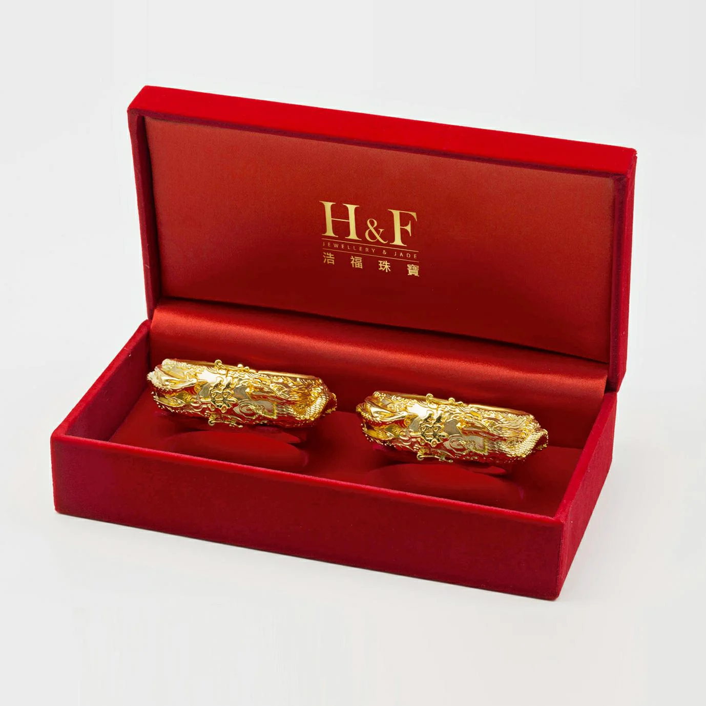 24K Gold Dragon and Phoenix Bangles