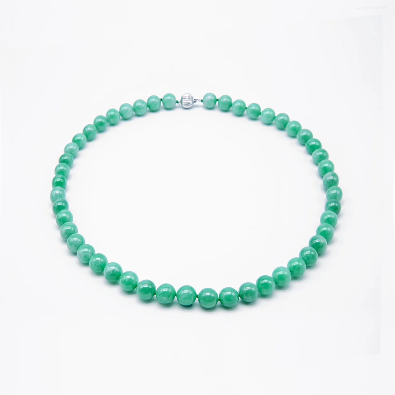 Classic Icy Green Jadeite Jade Peal Necklace