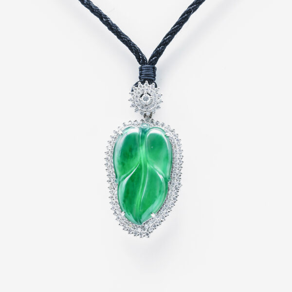 Translucent Green Leaf Jadeite Jade Pendant
