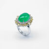 Red Carpet Event Icy Green and Jadeite Jade with Diamonds Ring
