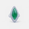 Translucent Green Knife Edge Jadeite Jade Ring
