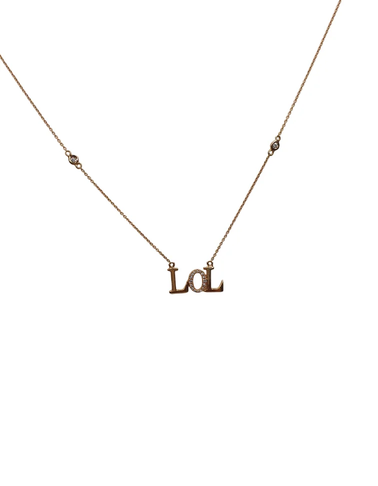 18K Rose Gold LOL Diamond Necklace
