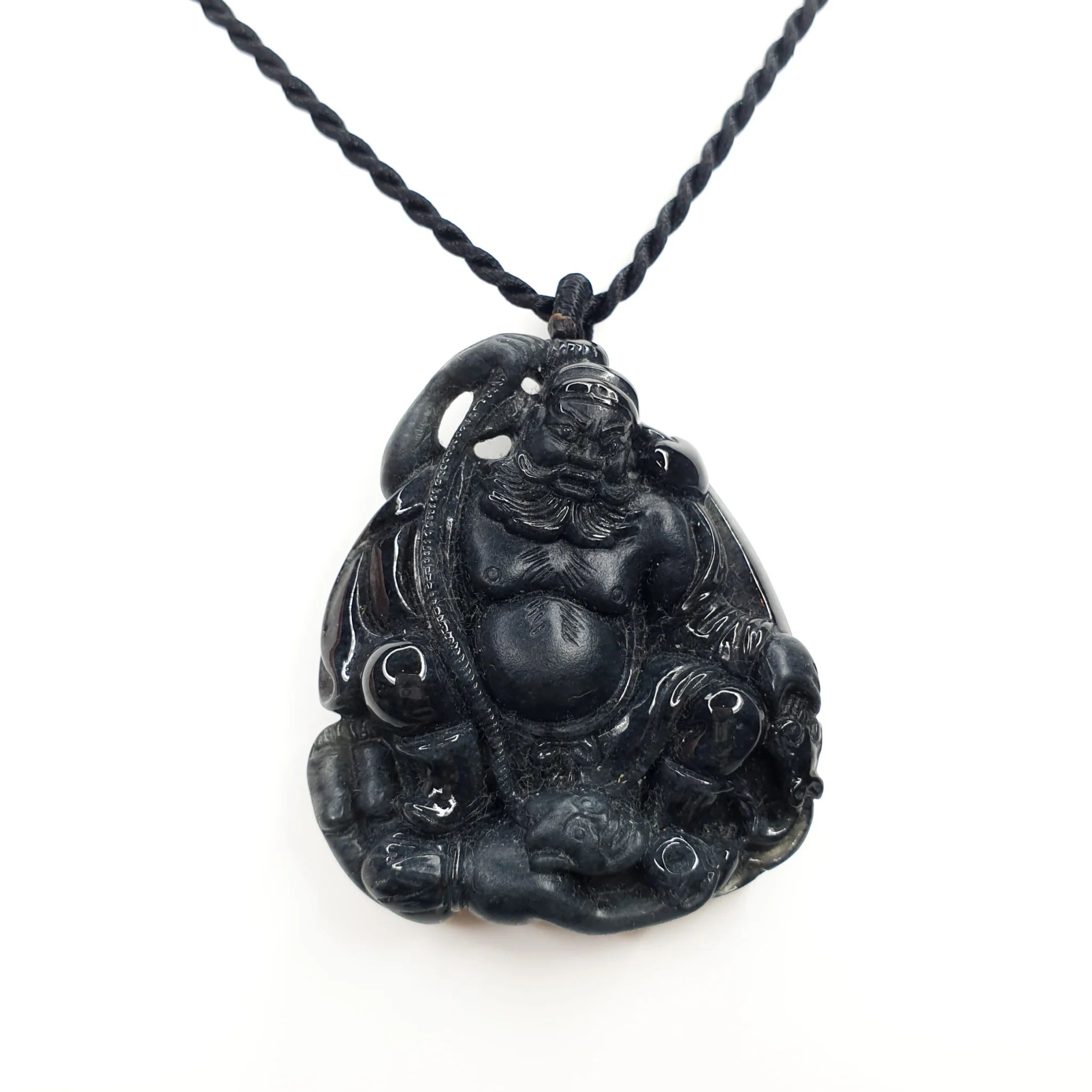 Black Ghostbuster Jadeite jade Pendant