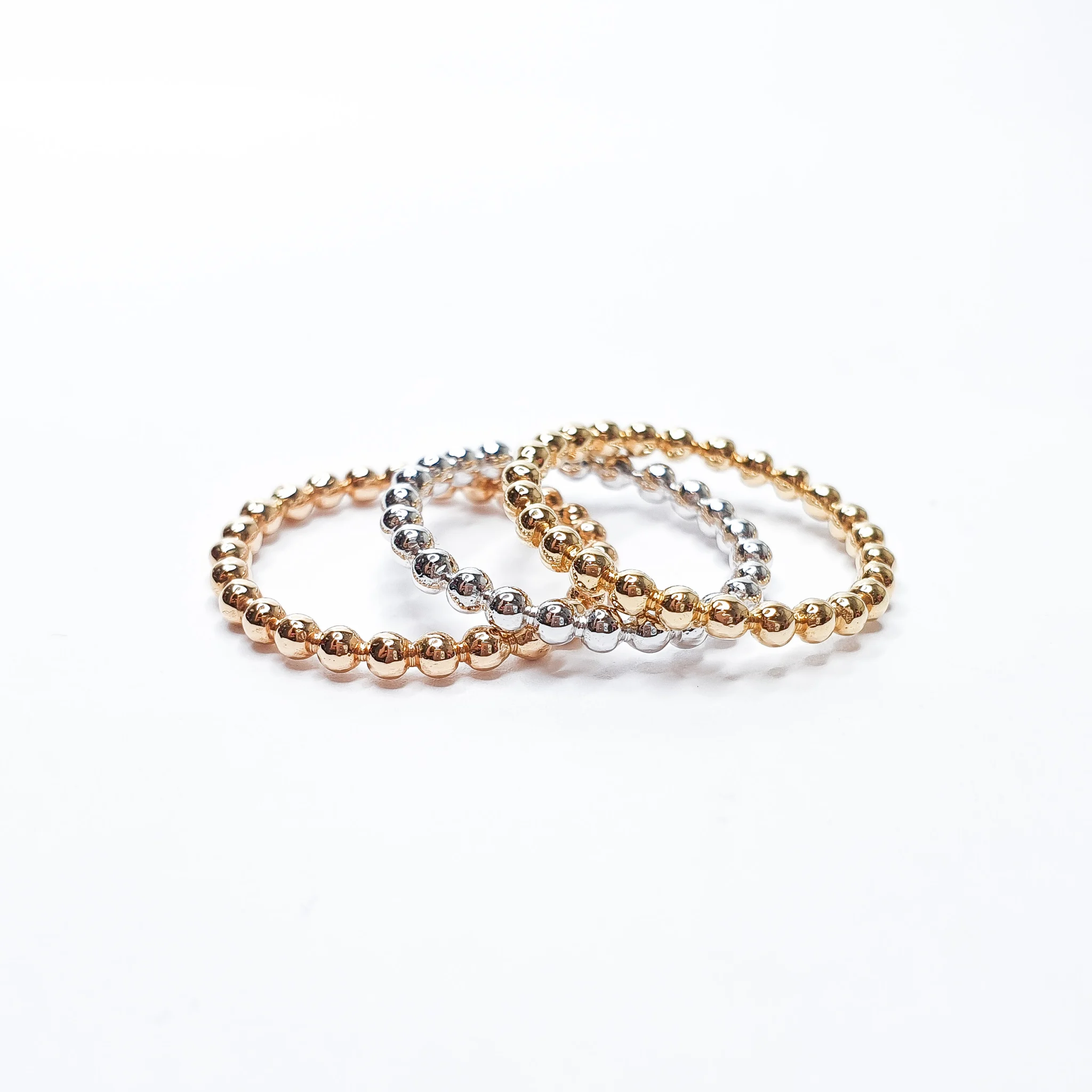 18K Thick Solid White Gold Milgrain Ring