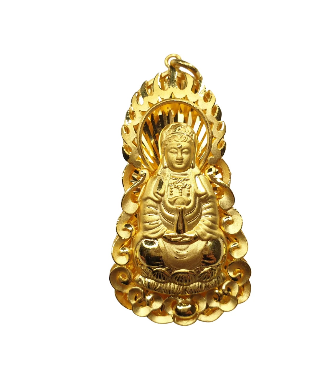24K Gold Quan Yin Pendant
