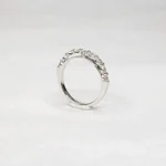 18K White Gold Natural Diamond Ring Raised Bubble Set