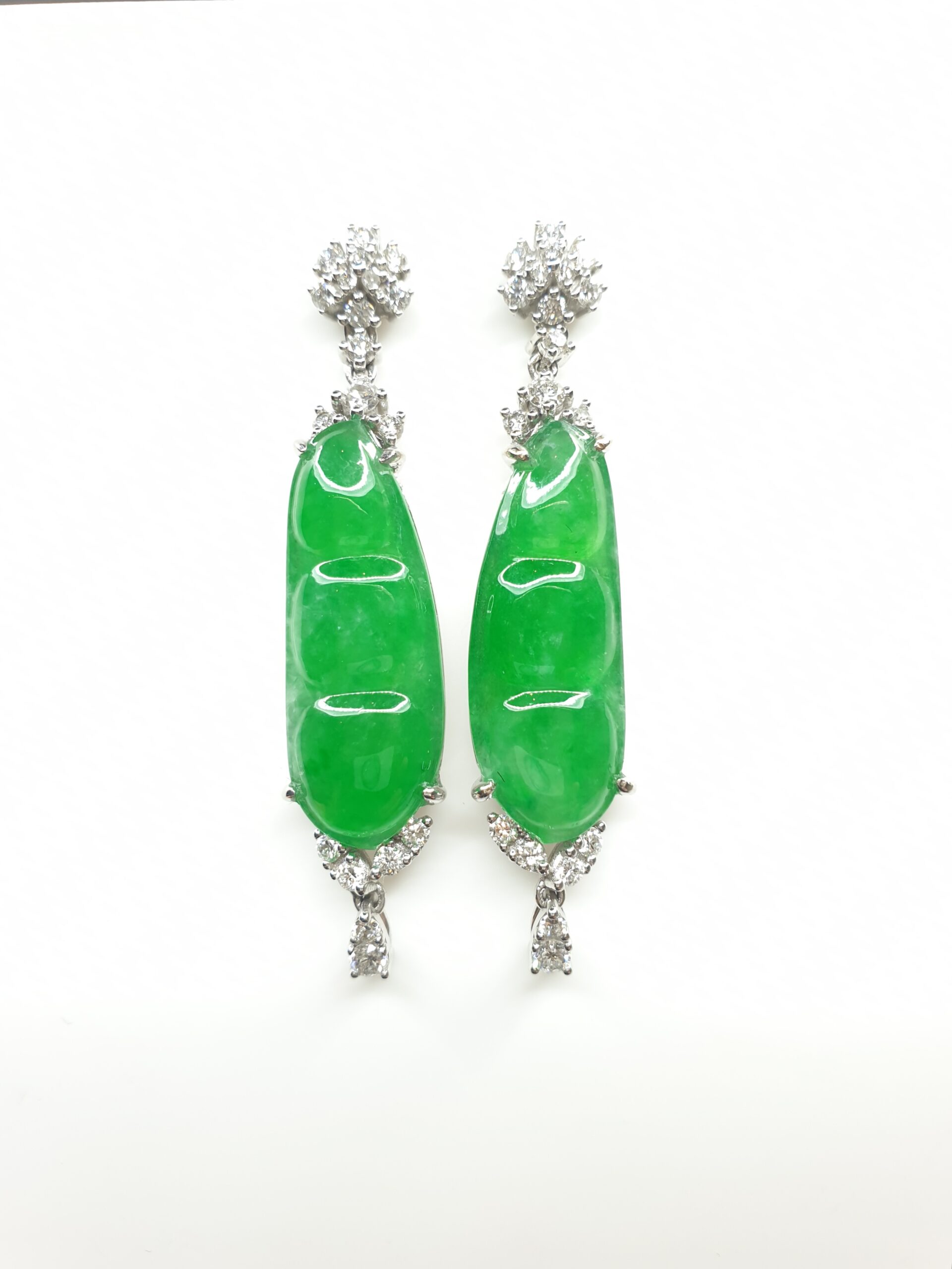 Buy Gold Plated Earrings With Dangling Green Jade Drop