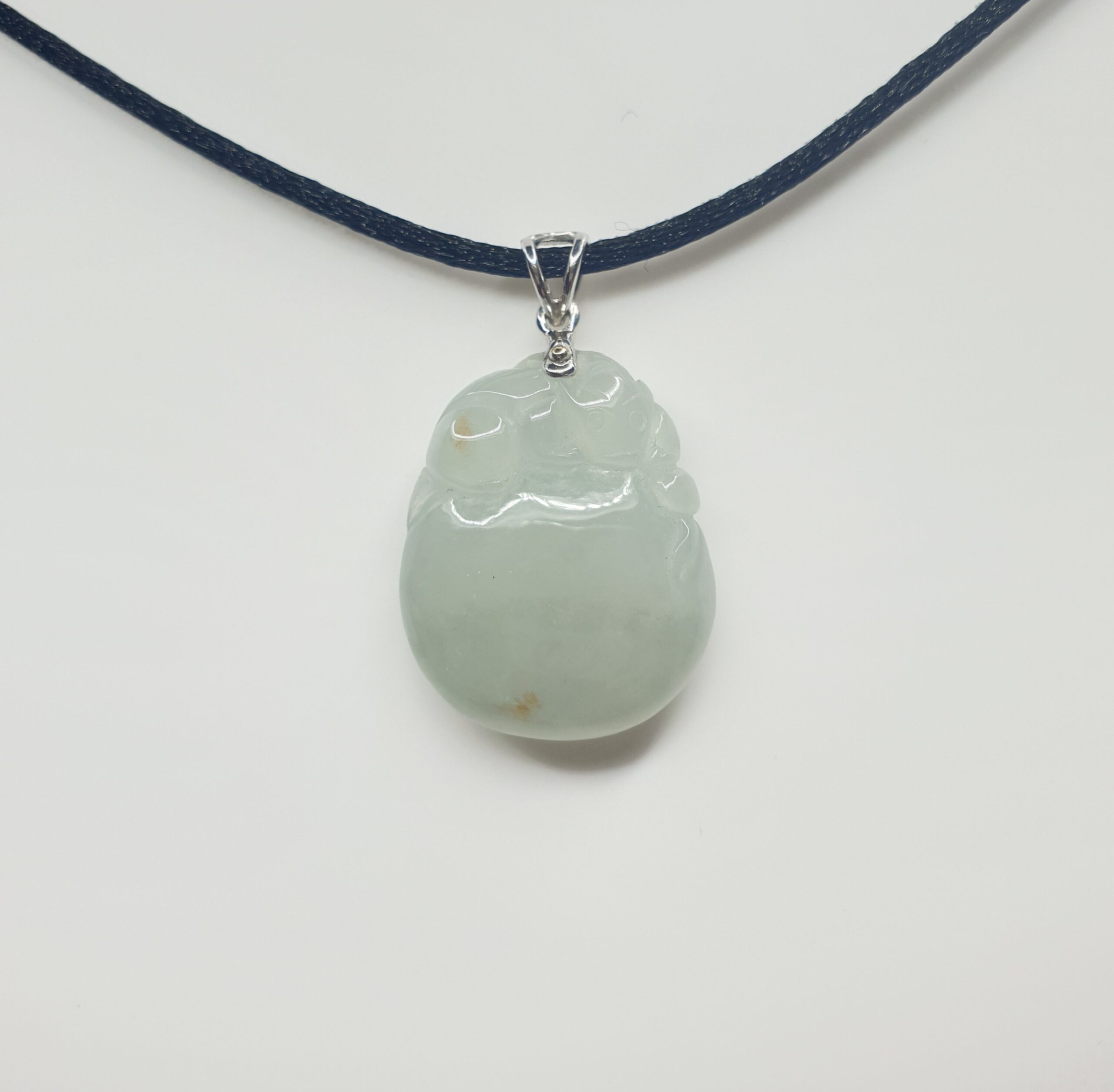 18k White Gold Icy Jadeite Jade Fancy Shape Pendant - H&F Jewellery and ...