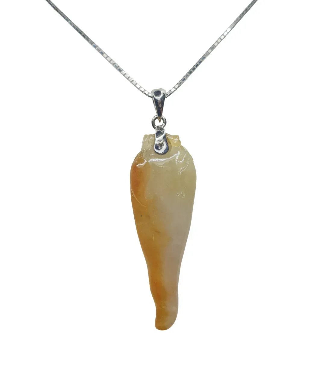 18k White Gold Icy Jadeite Jade Fancy Shape Pendant