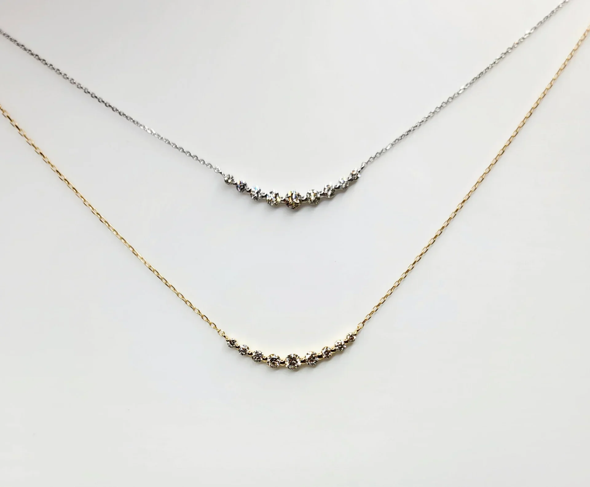 18K Gold Bubble Set Diamond Necklace (0.50CT)