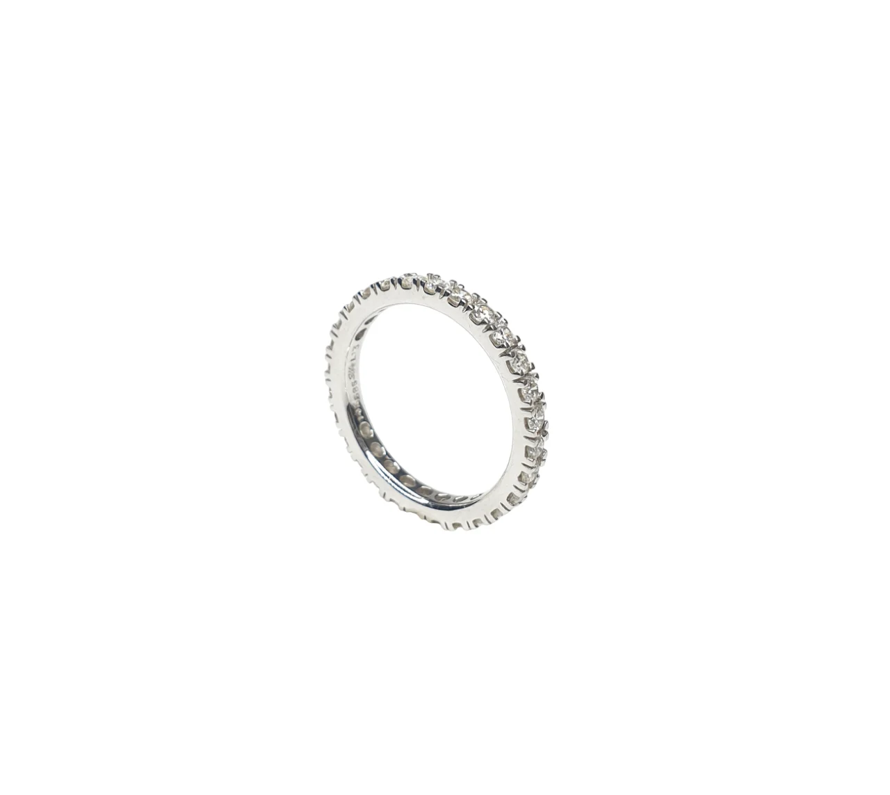 14K White Gold 4 prong Set Eternity Natural Diamond Ring