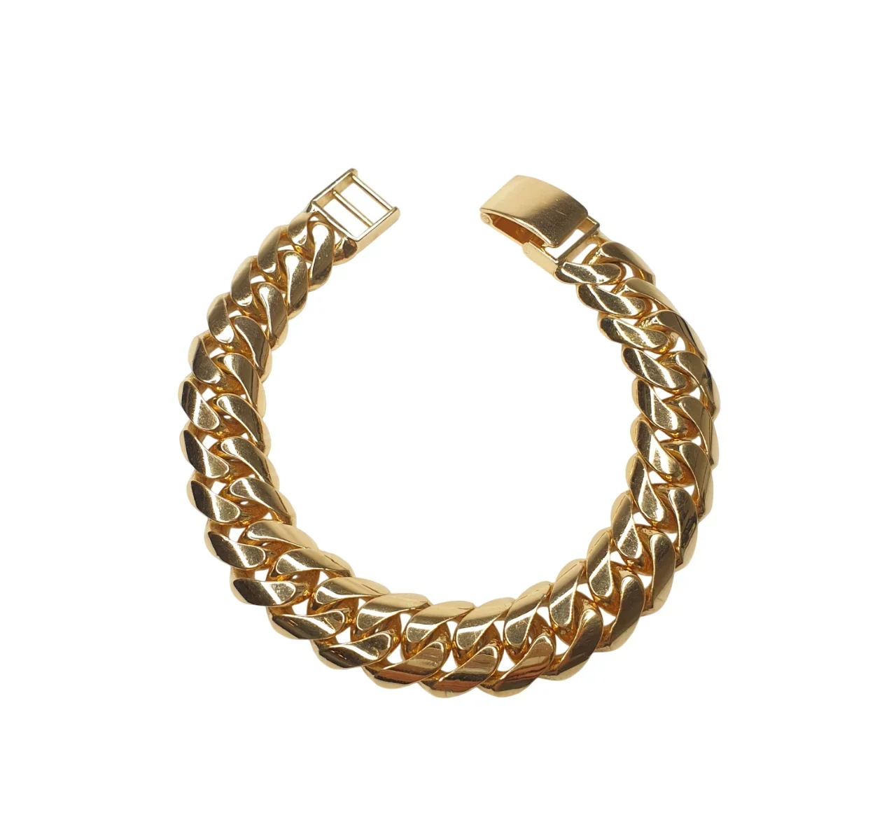 22K Solid Gold Cuban Link Bracelet (12MM)