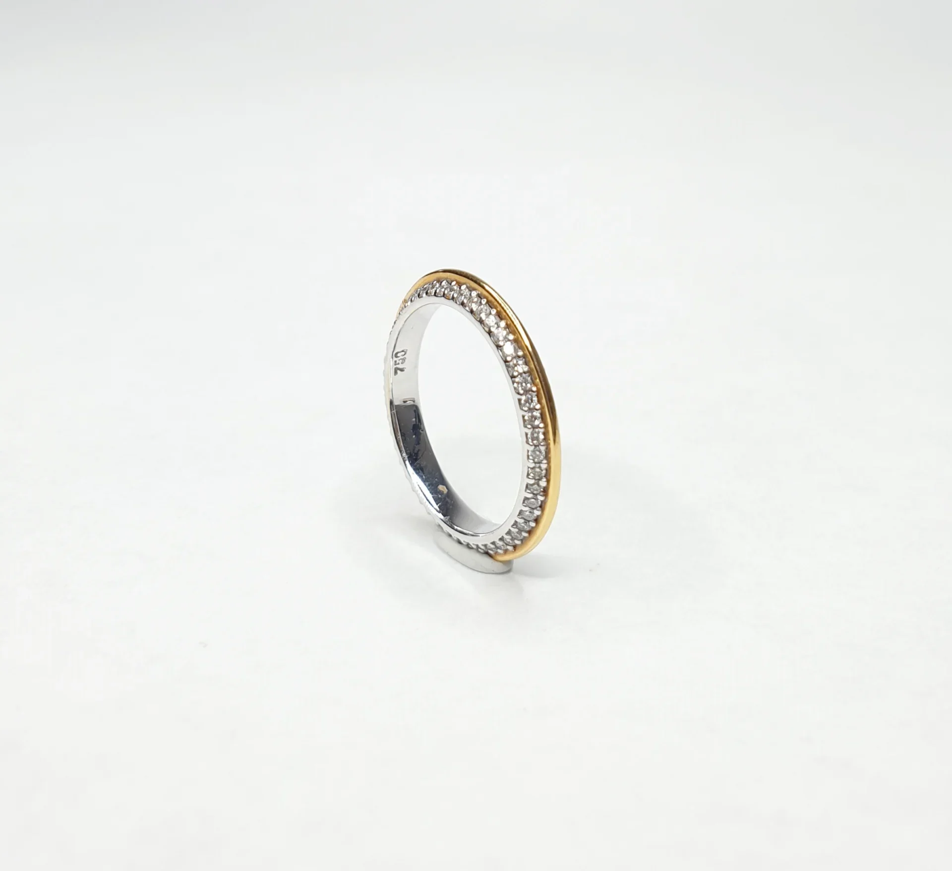 18K Two-Tone Gold Eternity Natural Diamond Ring
