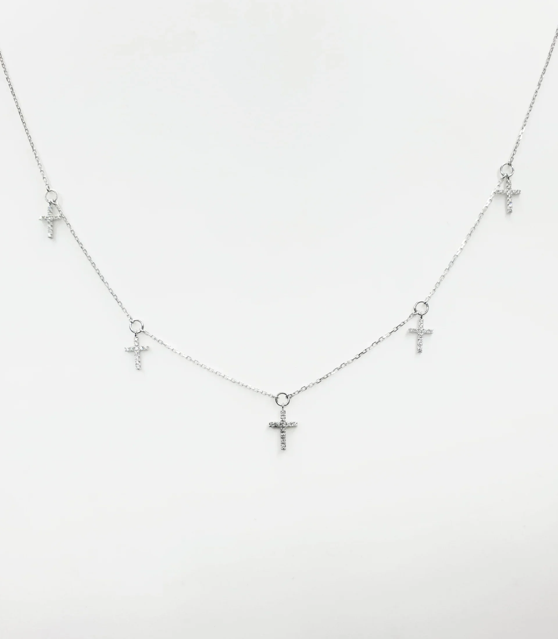 18K Gold Cross Diamond Necklace (Small)