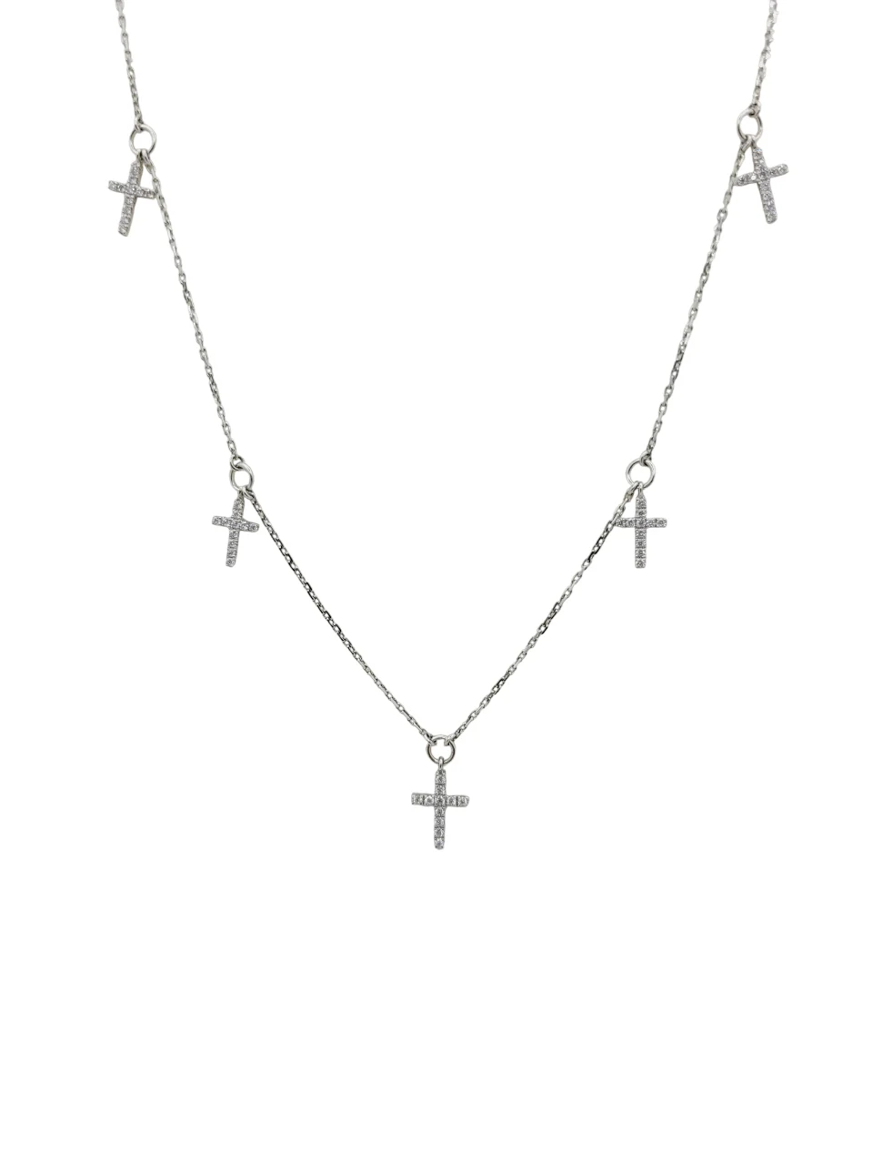 18K Gold Cross Diamond Necklace (Small)