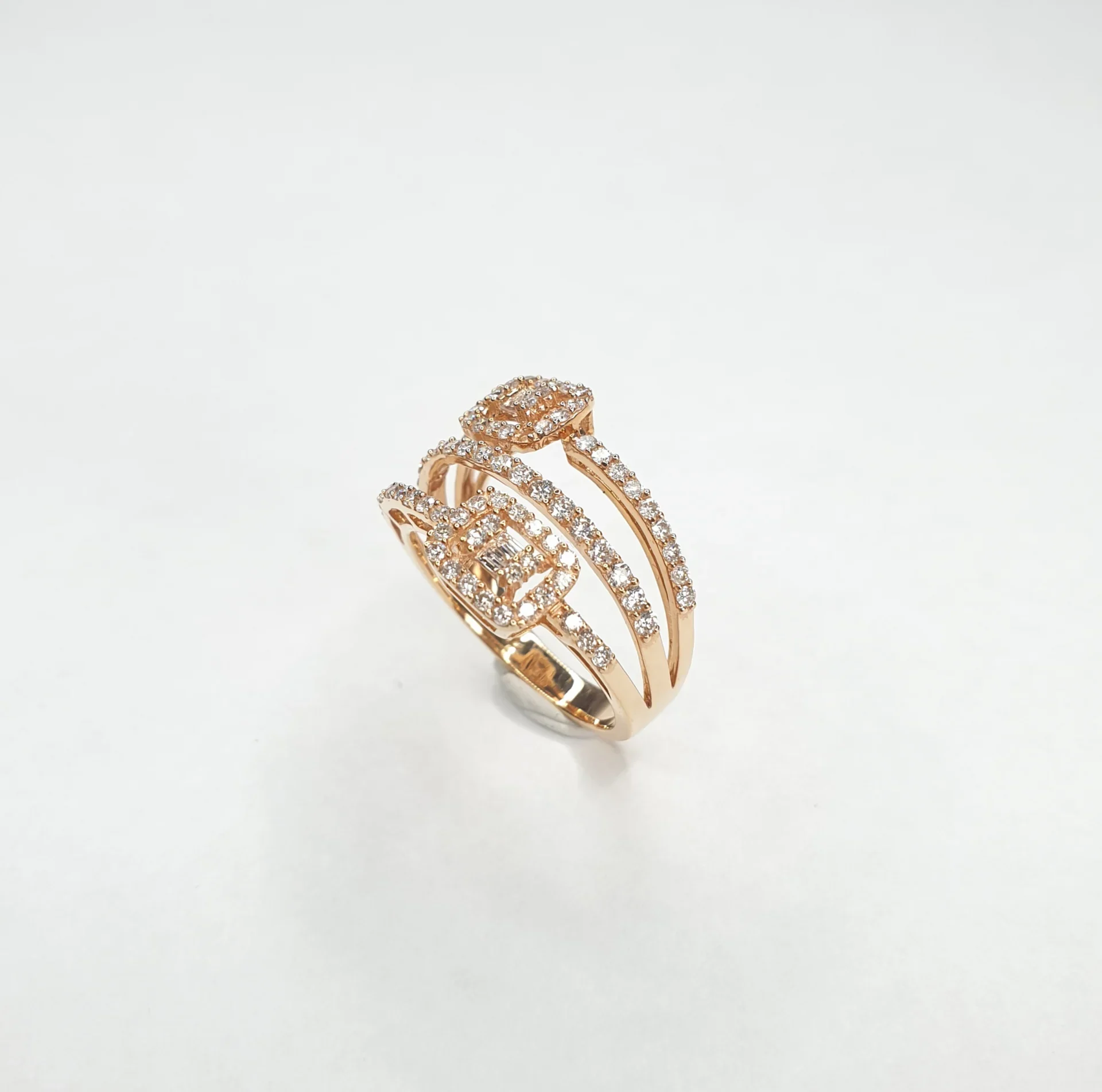 18K Rose Gold Cocktail Natural Diamond Ring