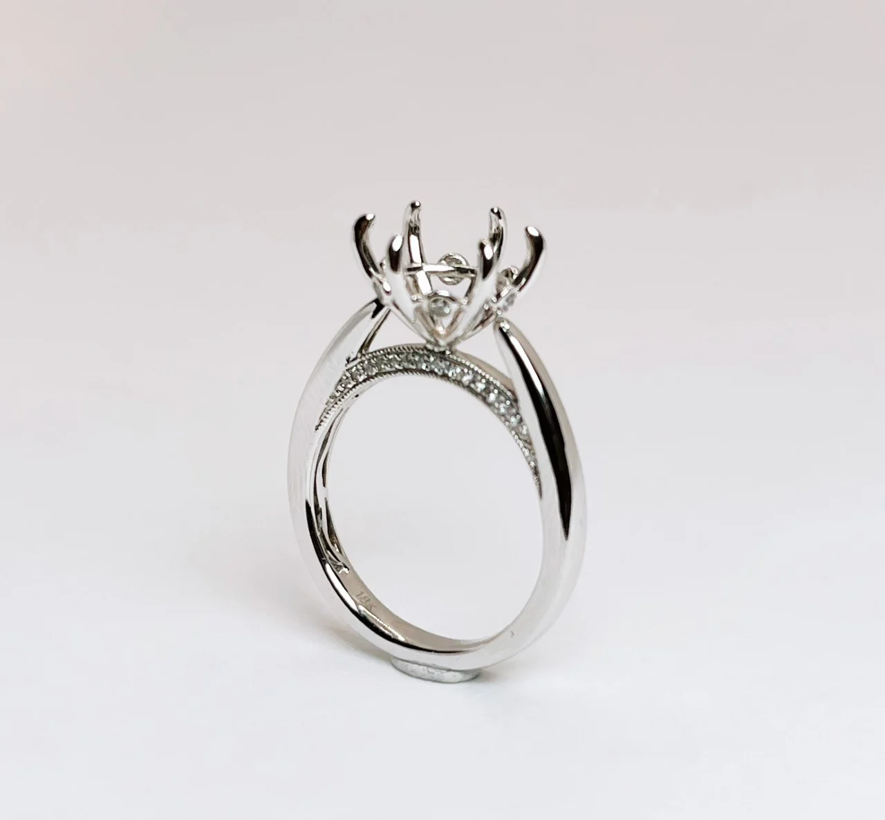 18K White Gold 3CT Natural Diamond Setting