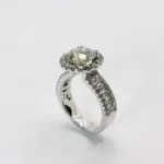 18K White Gold 2CT Round Brilliant Halo Natural Diamond Ring