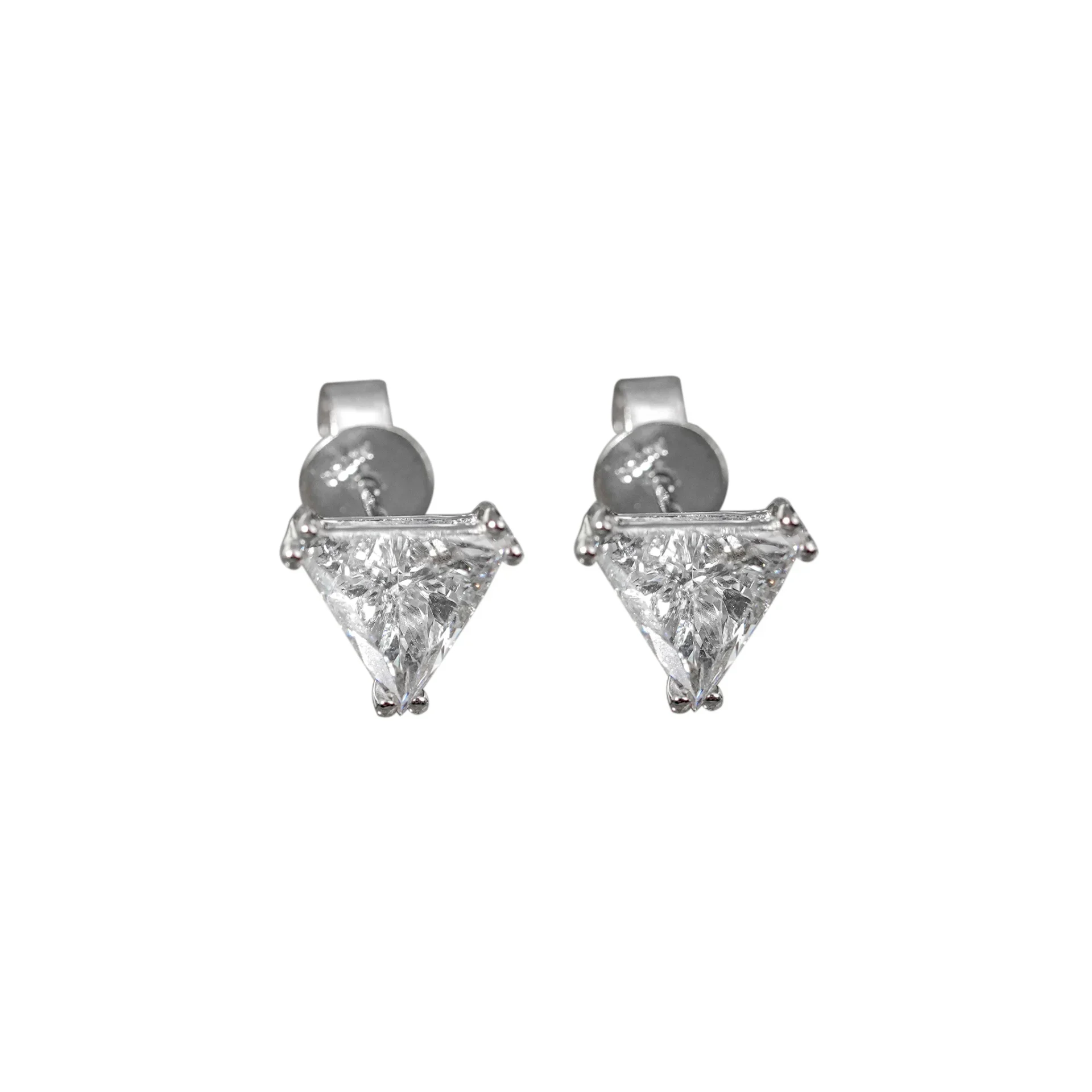 18K White Gold Trilliant Shape Diamond Earrings