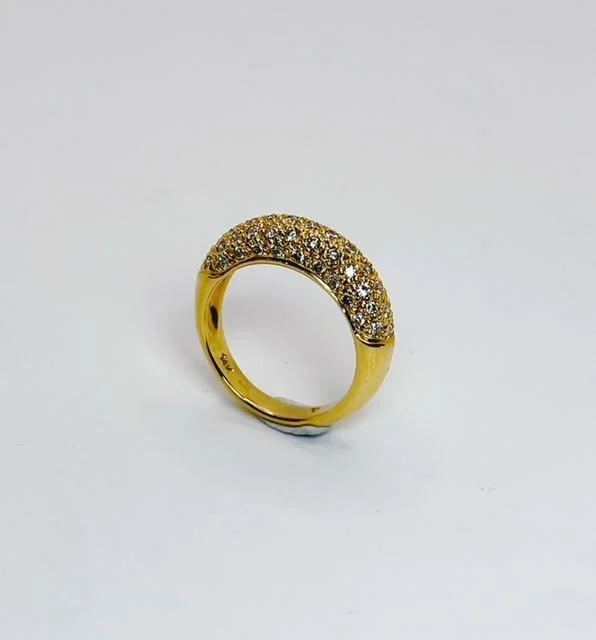18K Yellow Gold Natural Diamond Cocktail Ring