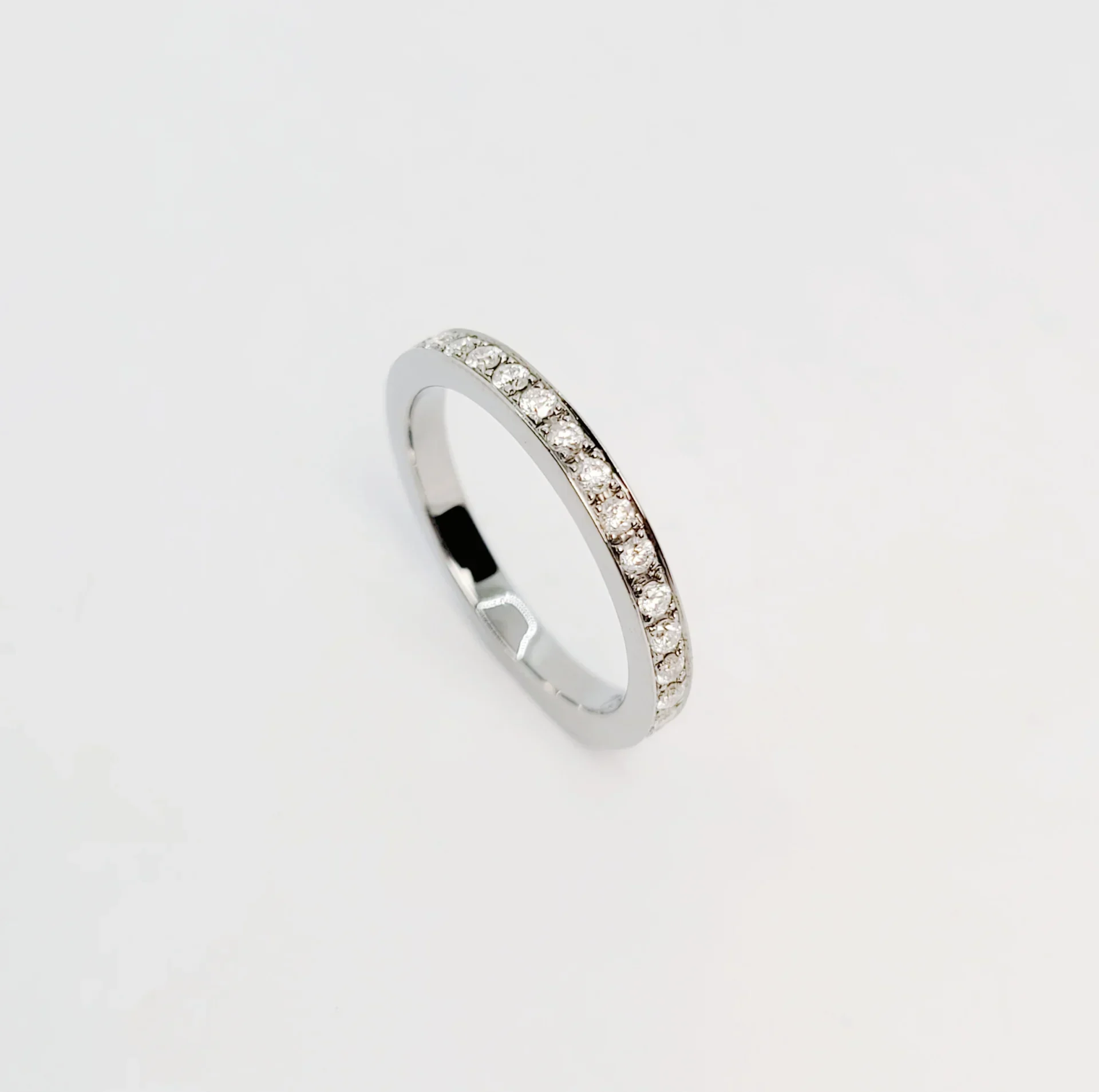 18K White Gold Channel Set Eternity Natural Diamond Ring