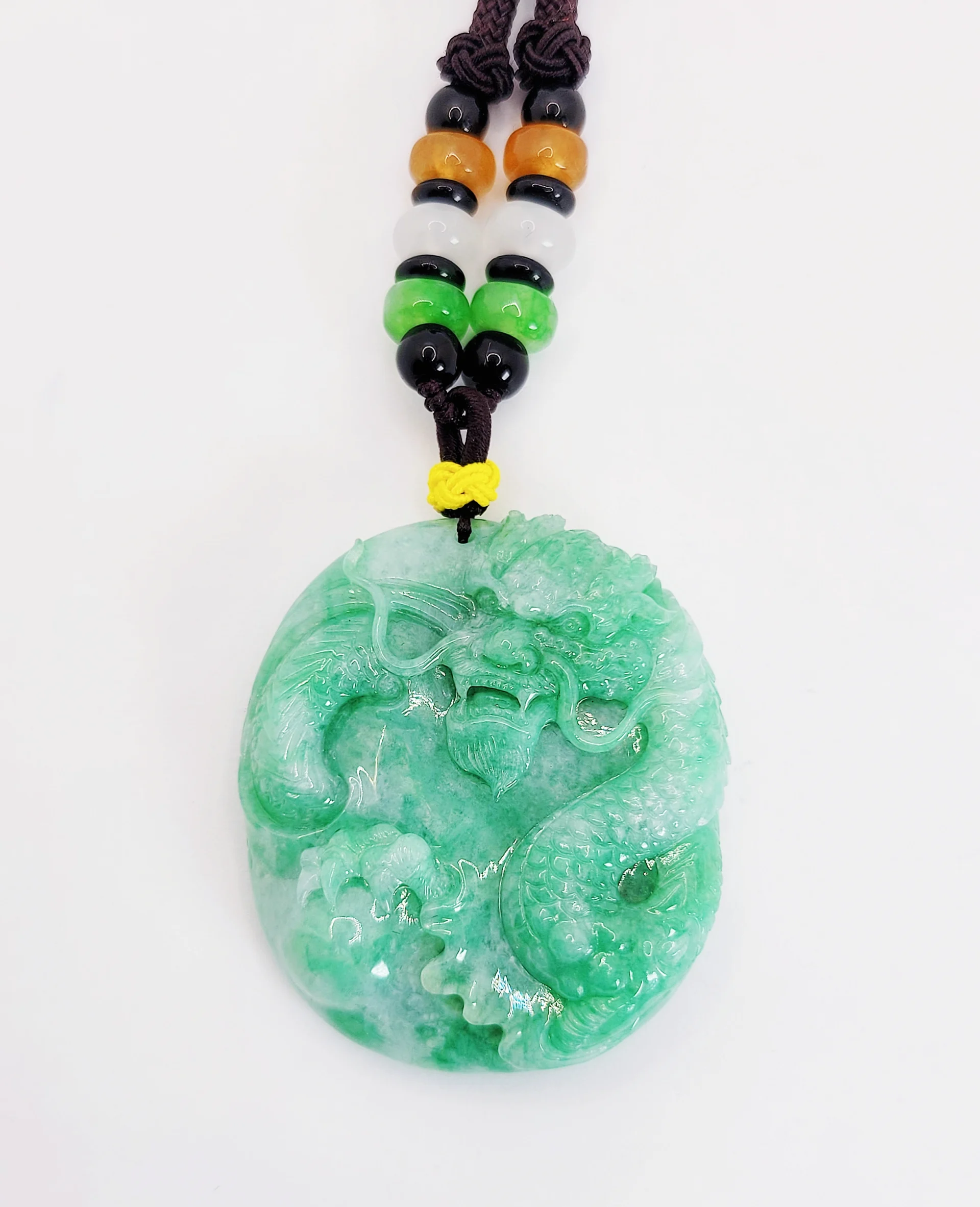 Green Dragon Jadeite Jade Pendant