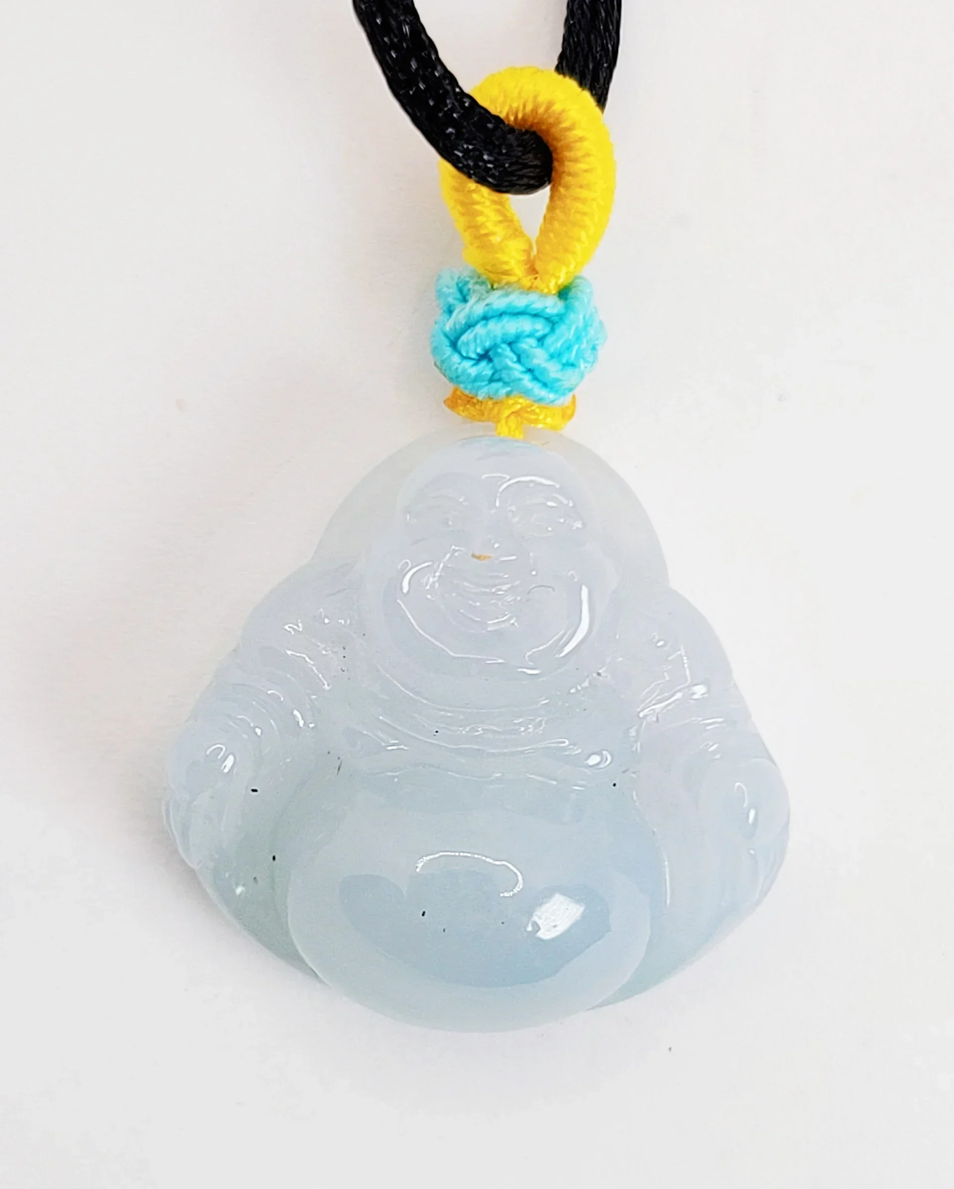 Icy Laughing Buddha Jadeite Jade Pendant