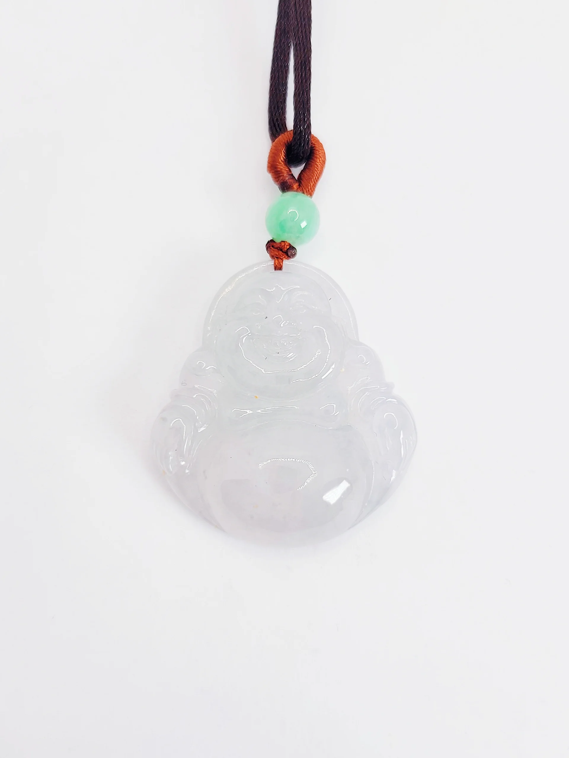 Icy Laughing Buddha Jadeite Jade Pendant
