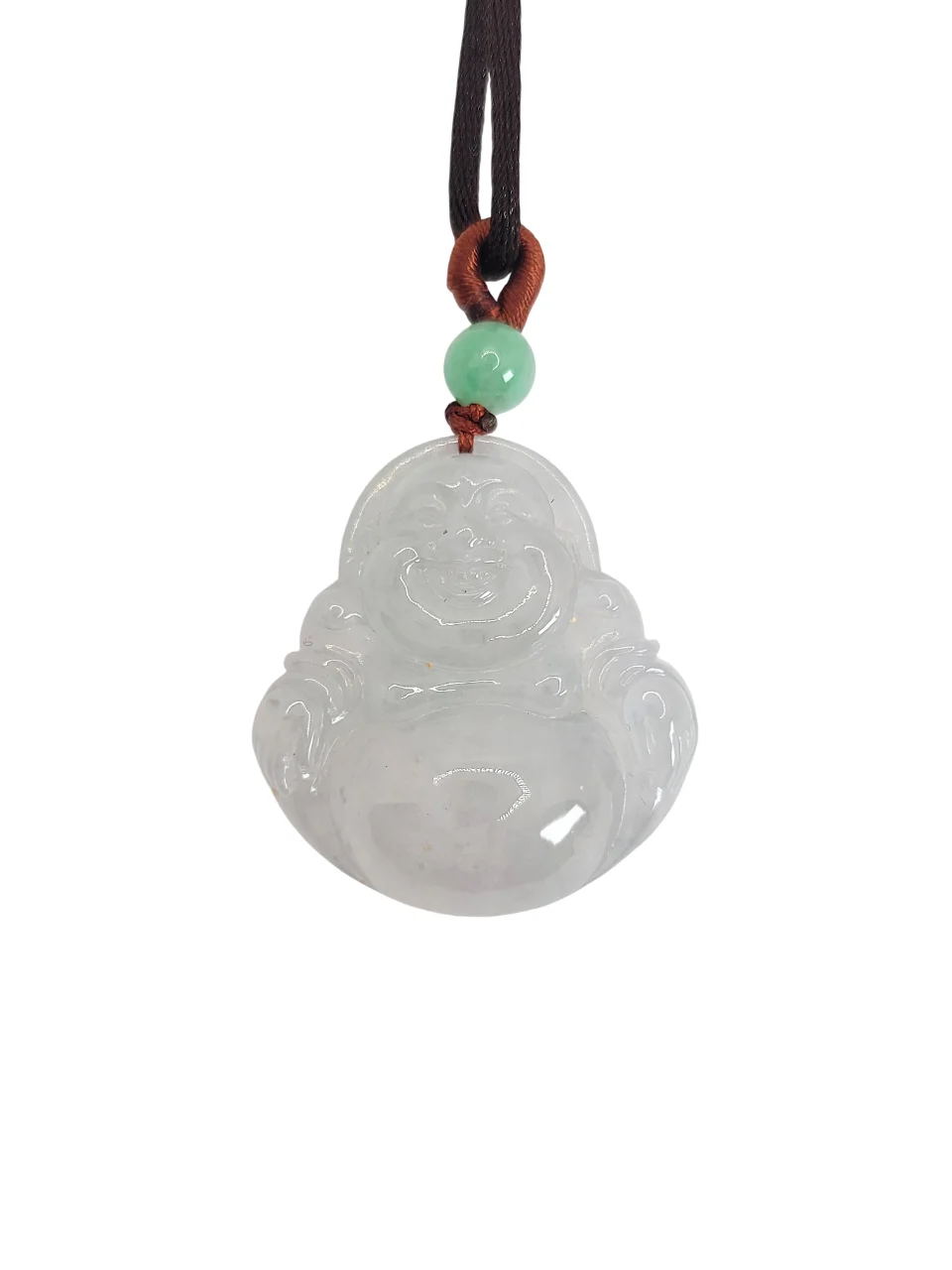 Icy Laughing Buddha Jadeite Jade Pendant