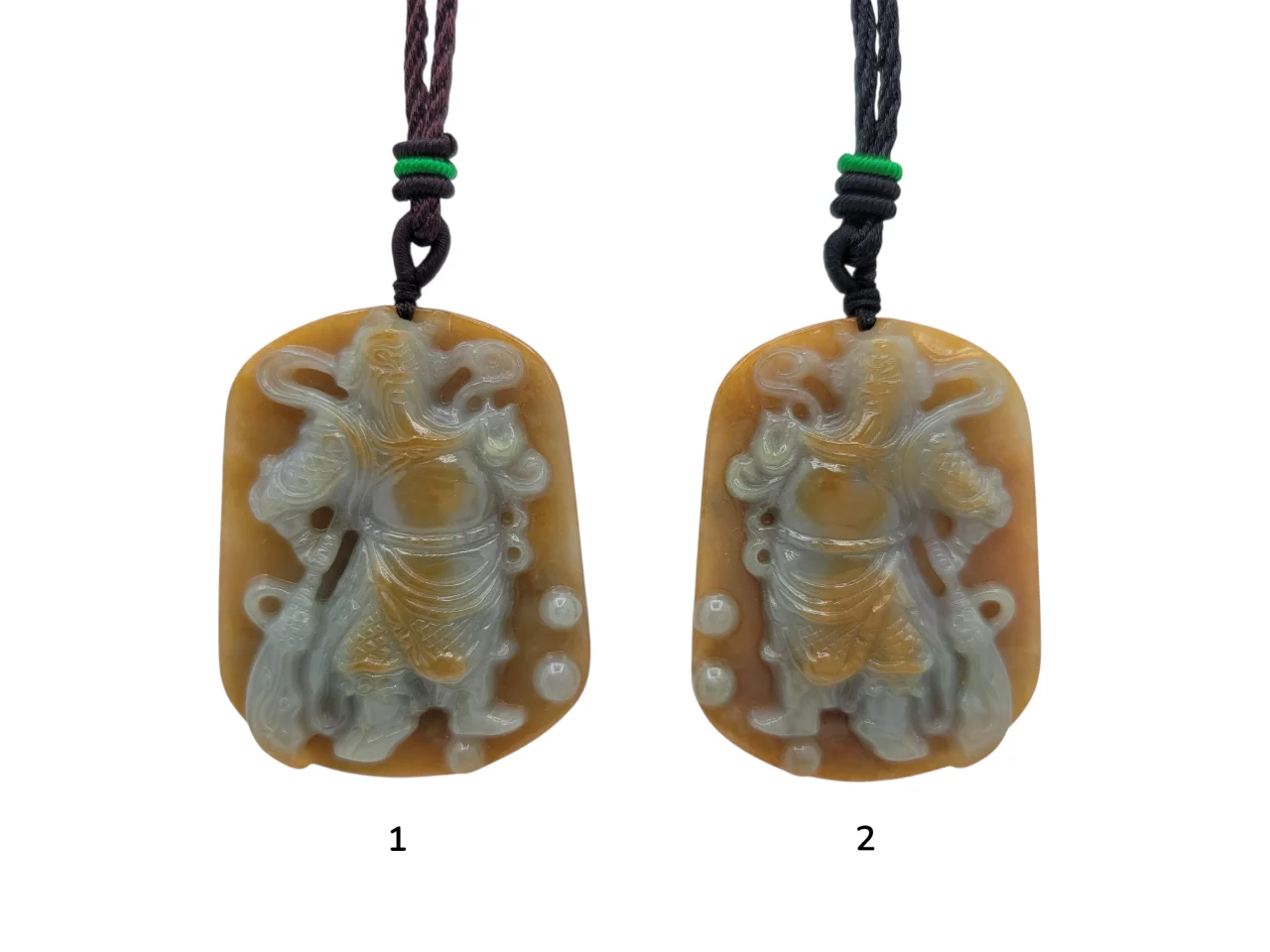 Brownish-orange Guan Gong Jadeite Jade Pendant