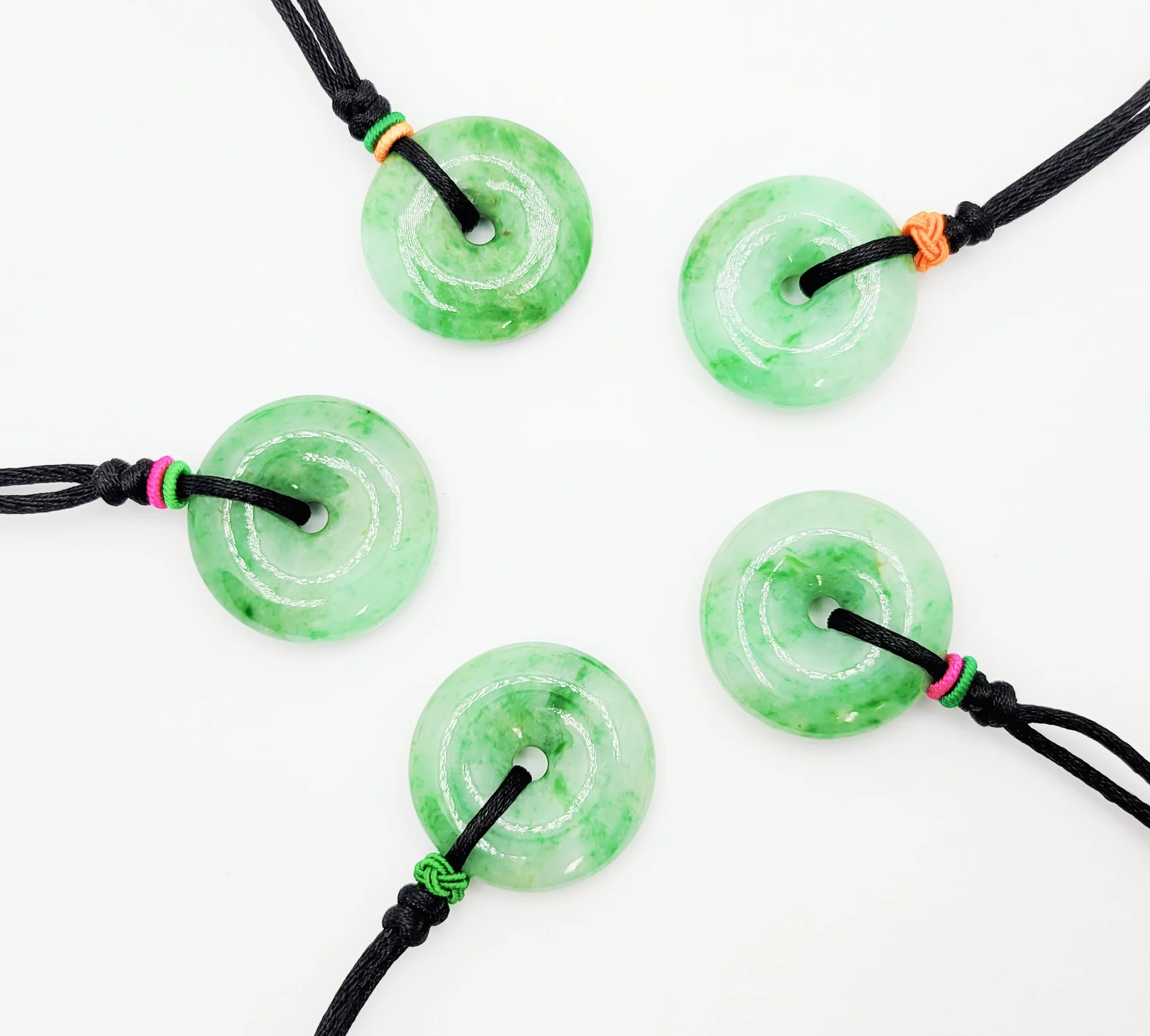 Icy Green Donut with Jadeite Jade Pendant