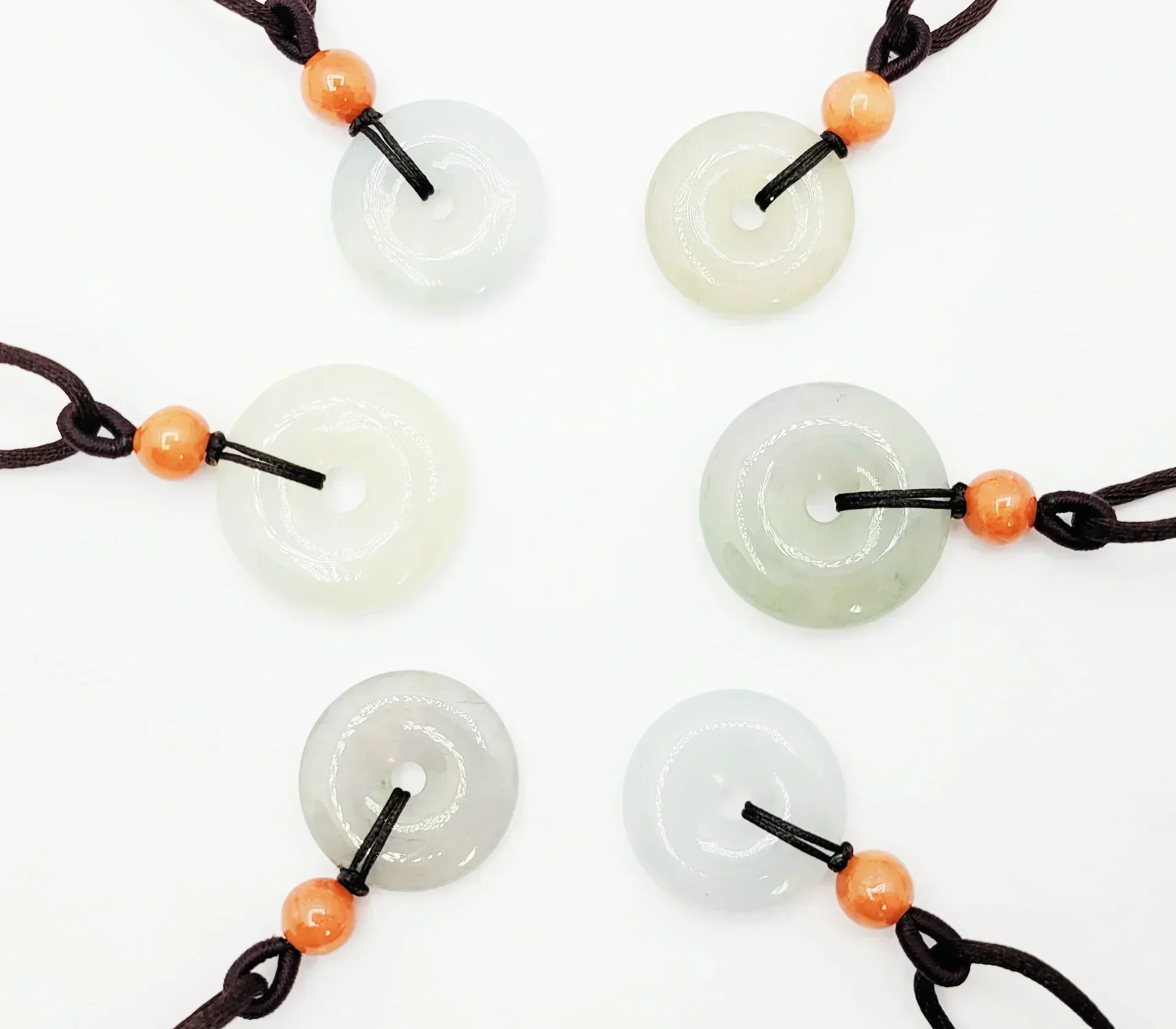 Fortune and Good Health Icy Donut with Honey Yellow Bead Jadeite Jade Pendant