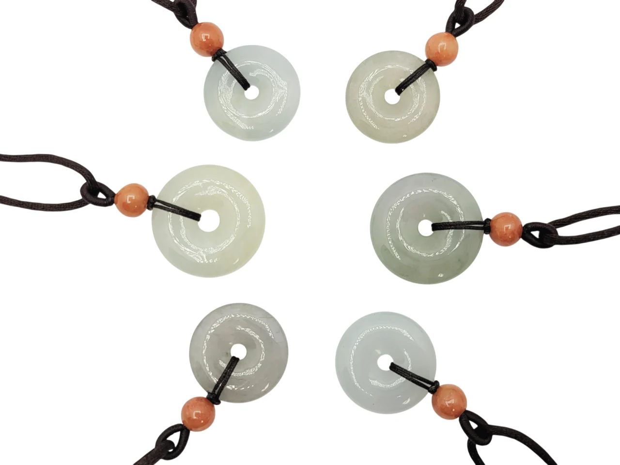 Fortune and Good Health Icy Donut with Honey Yellow Bead Jadeite Jade Pendant