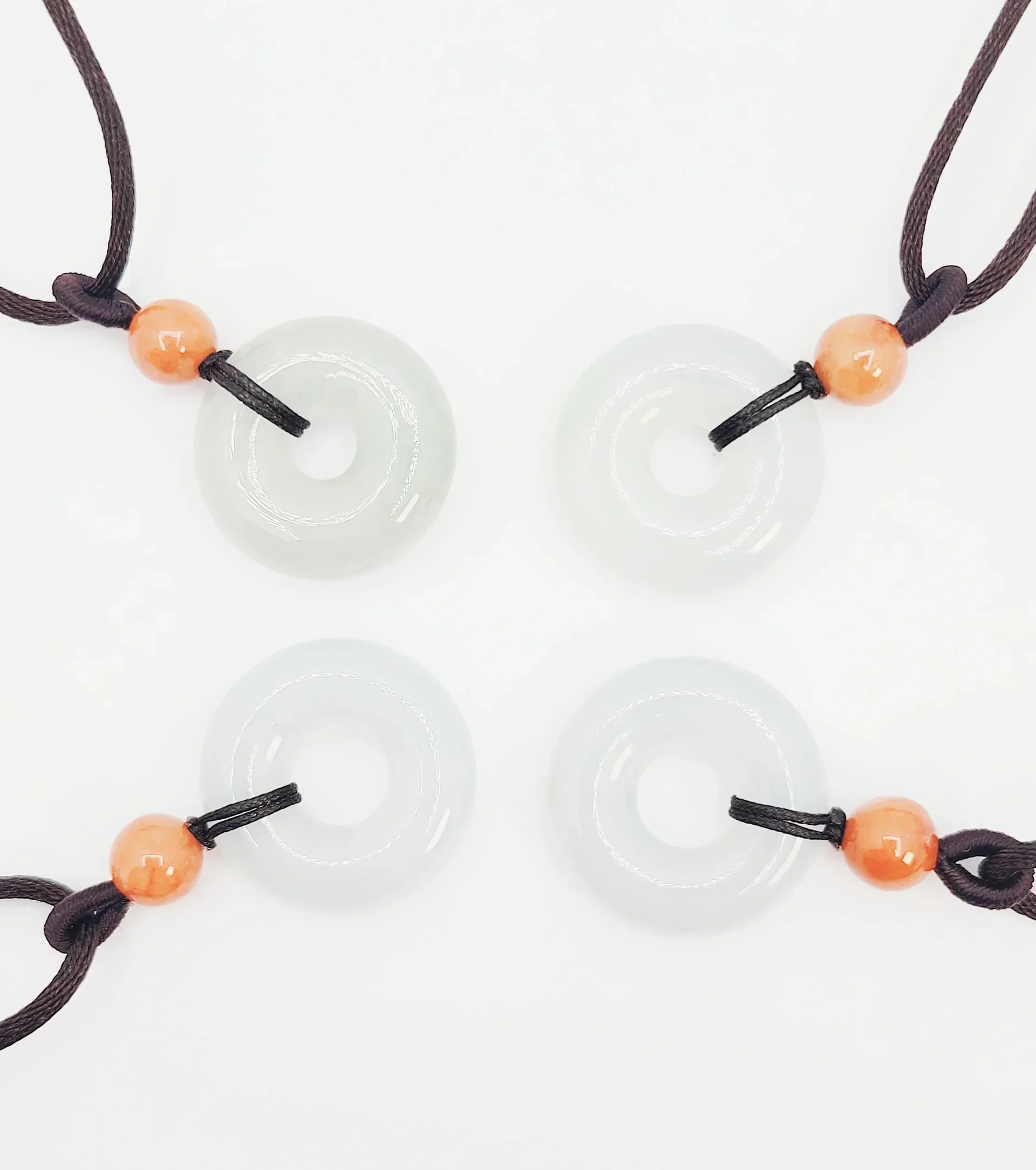 Icy Donut with Honey Yellow Bead Jadeite Jade Pendant