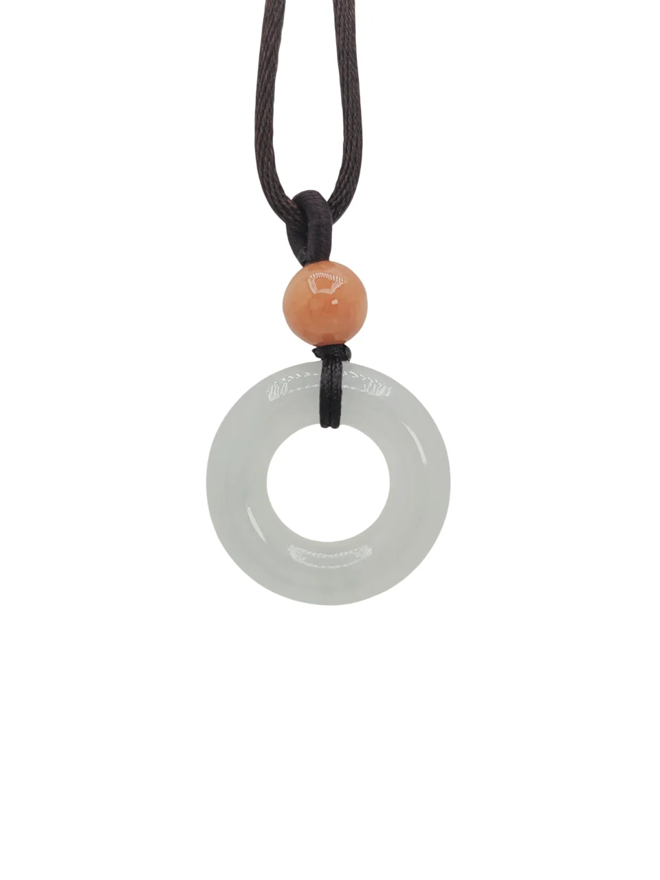 Icy Round Hoop with Honey Yellow Bead Jadeite Jade Pendant