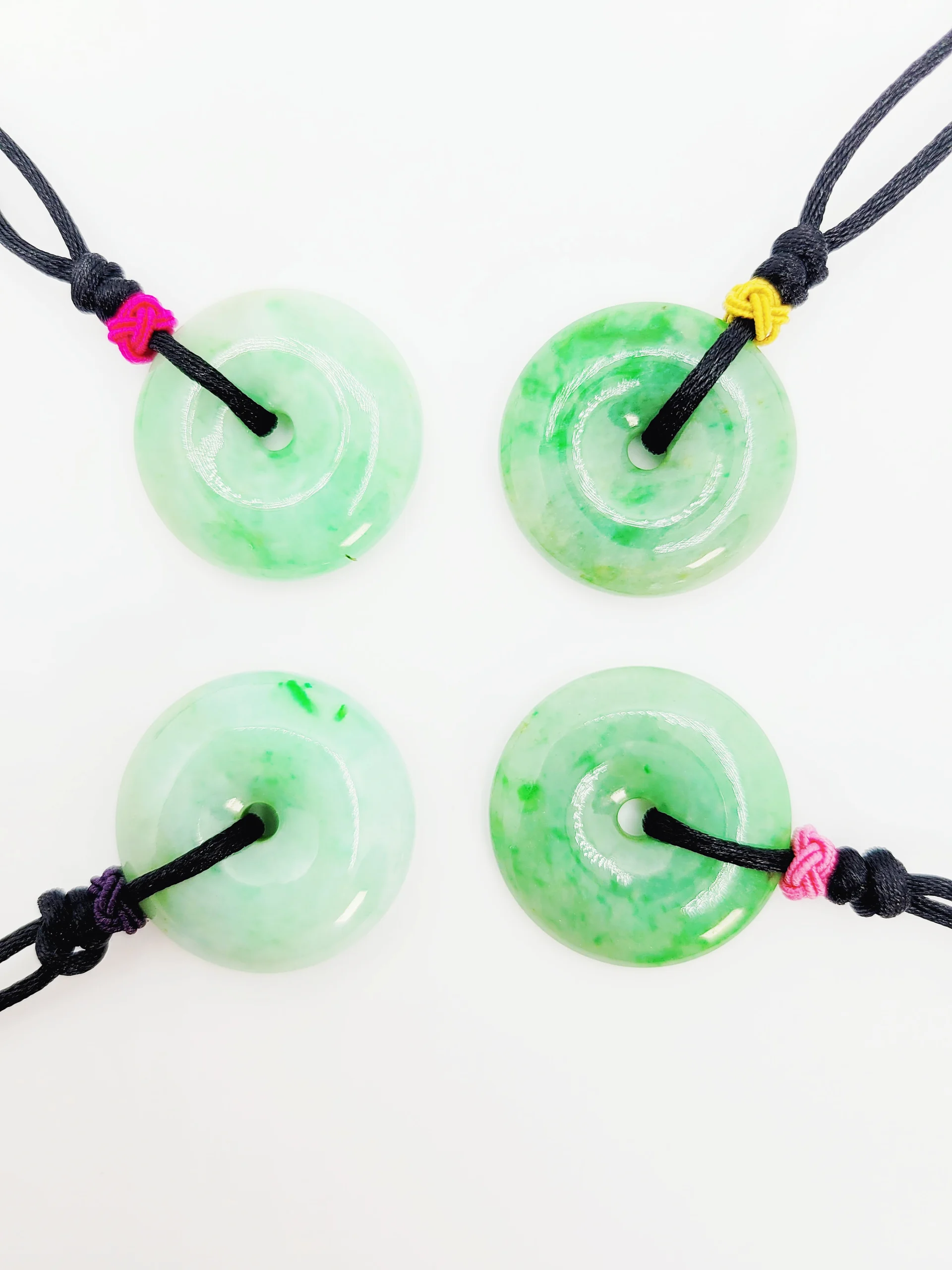 Icy Green Donut Jadeite Jade Pendant
