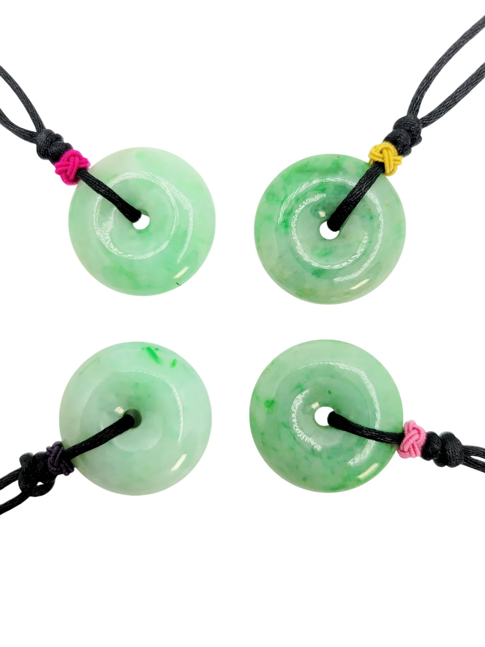 Icy Green Donut Jadeite Jade Pendant
