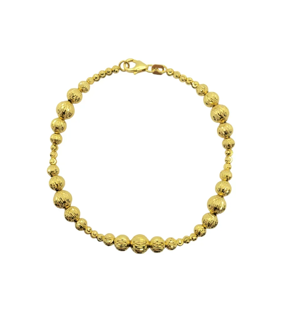 18K Yellow Gold Diamond Cut Bracelet