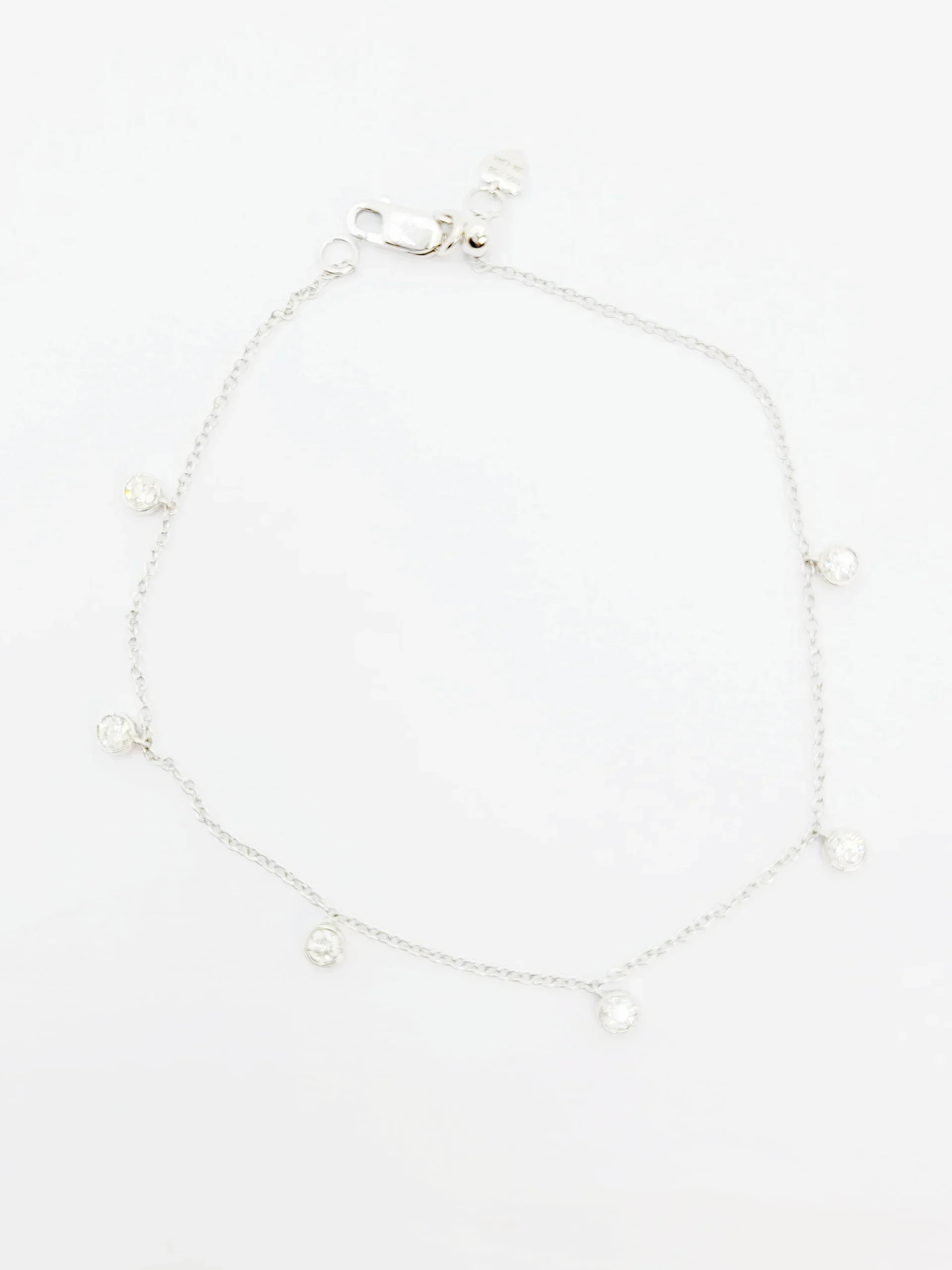 18K White Gold Natural Diamond Bezel Set Bracelet