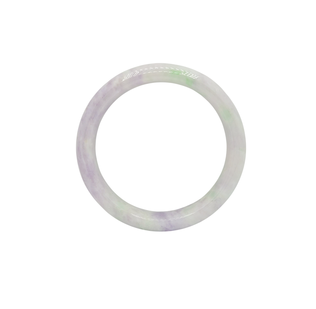 Light Lavender with Light Green Patches Jadeite Jade Bangle