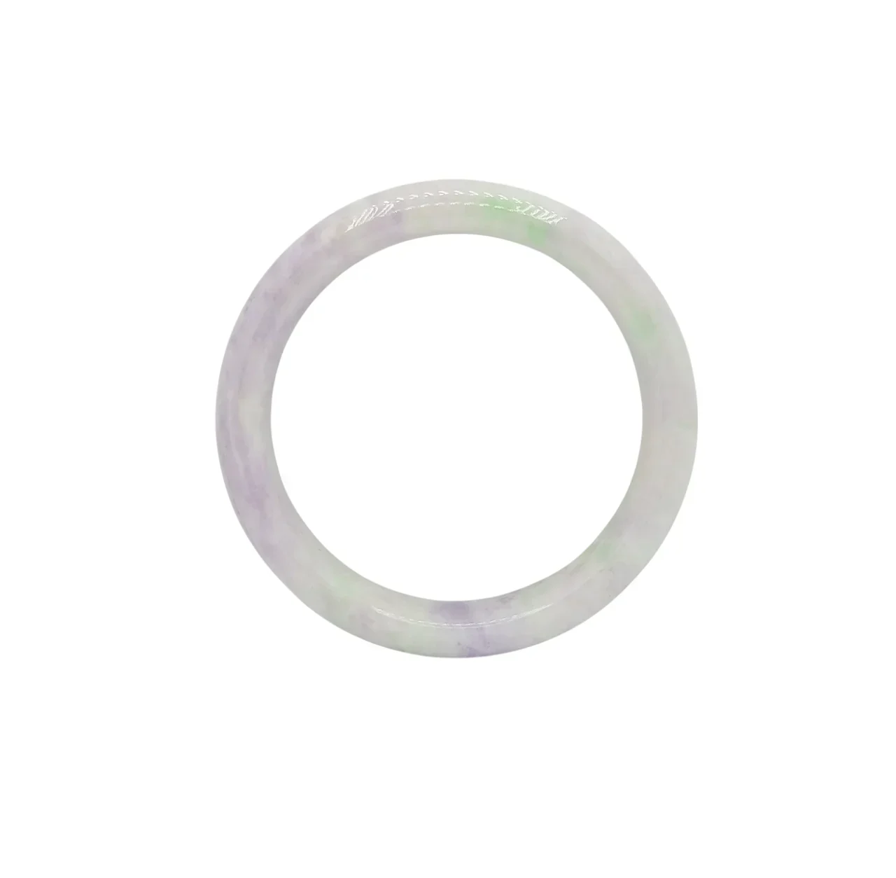 Light Lavender with Light Green Patches Jadeite Jade Bangle