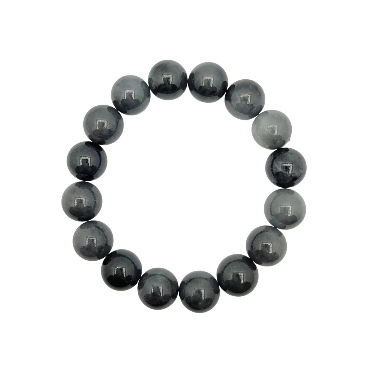 Black Jadeite Jade Bead Bracelet