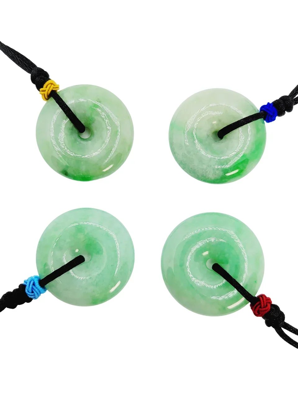 Icy Light Green Donut Jadeite Jade Pendant (Large)