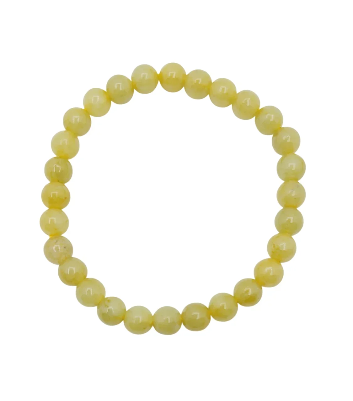 Icy Yellow Jadeite Jade Beads Bracelet (Small)