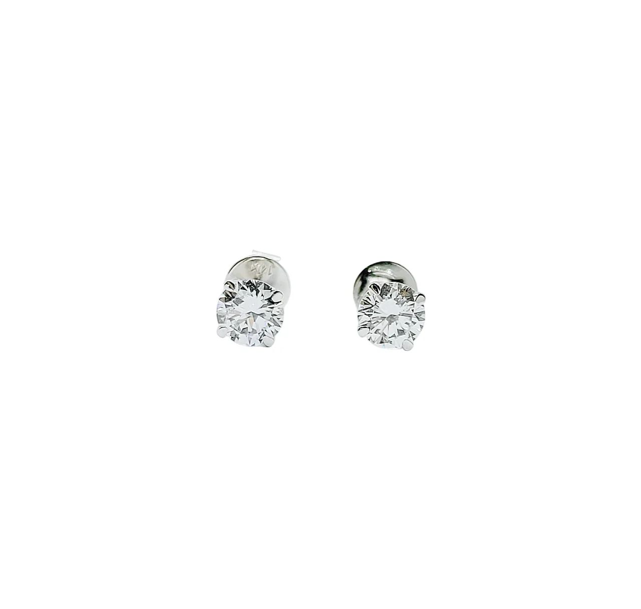 14K Gold 4 Prong Round Brilliant Cut Lab Grown Diamond Earrings (0.52ctw)